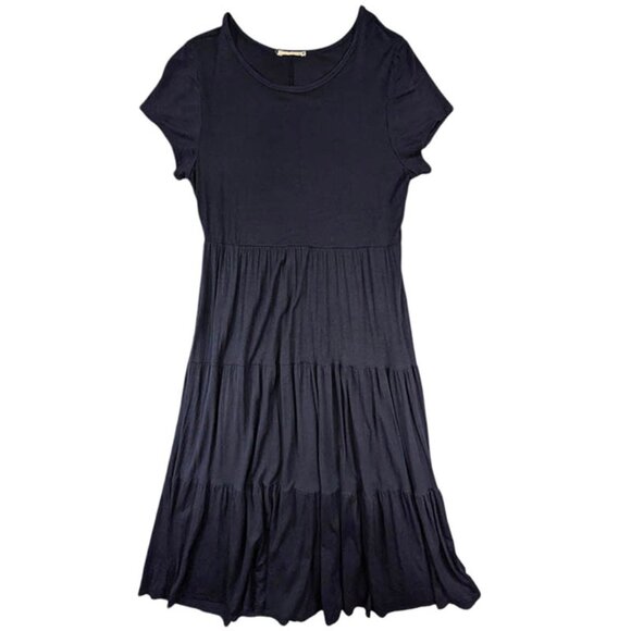 Unbranded Dresses & Skirts - Maxi Dress‎ Womens 2X Navy Tiered Prairie Boho Chic Minimalist Casual Travel